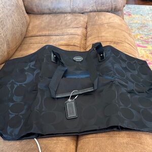 Coach Black Signature Packable Tote and pouch!